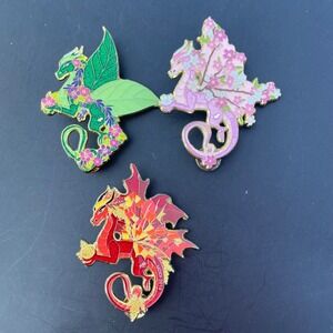 Destination Imagination 2019 Seasonal Dragon Trading Pins Set of 3 Glitter